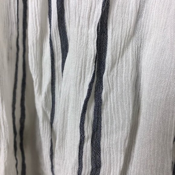 Cloth & Stone Anthropologie Blue White Striped Off Shoulder Blouse Top Small - Picture 5 of 6